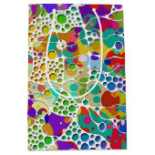 色鮮やかなドットらせん状絵画ハンド2 ミディアムペーパーバッグ (正面)