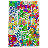 色鮮やかなドットらせん状絵画ハンド2 ミディアムペーパーバッグ (裏面)