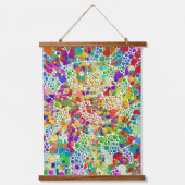 色鮮やかなドットらせん状絵画ハンド2 吊り下げ型タペストリー (正面)