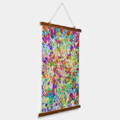 色鮮やかなドットらせん状絵画ハンド2 吊り下げ型タペストリー (傾斜あり)