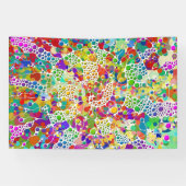 色鮮やかなドットらせん状絵画ハンド2 横断幕 (横)