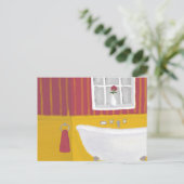 色鮮やかなバラと黄色はがき ポストカード (スタンド正面)