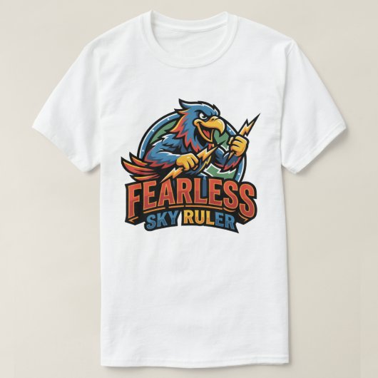 色鮮やかなパラシュートを操る無畏なスカイダイバー Tシャツ (デザイン正面)