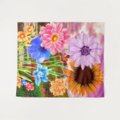 色鮮やかなワイルドフラワーアート – 美しい庭園花 タペストリー (正面(横))