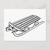 色鮮やかな冬の雪吊り葉書 ポストカード (正面)