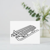 色鮮やかな冬の雪吊り葉書 ポストカード (スタンド正面)