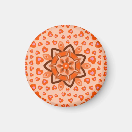 色鮮やかな愛のハートバレンタイン,誕生日ギフト マグネット (正面)