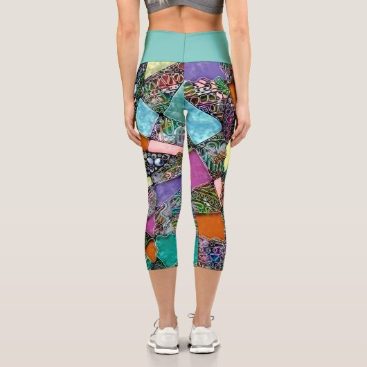 色鮮やかな抽象芸術型枠第11条 カプリレギンス (裏面)