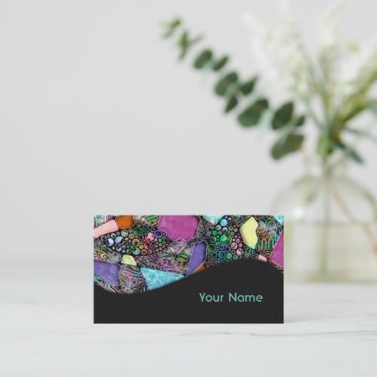 色鮮やかな抽象芸術型枠第11条 名刺 (スタンド正面)