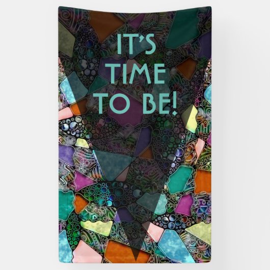 色鮮やかな抽象芸術型枠第11条 横断幕 (縦)