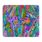 色鮮やかな抽象芸術型枠第9条 カッティングボード (正面)