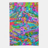 色鮮やかな抽象芸術型枠第9条 キッチンタオル (縦)
