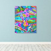 色鮮やかな抽象芸術型枠第9条 キャンバスプリント (インサイチュ (ウッドフロア))
