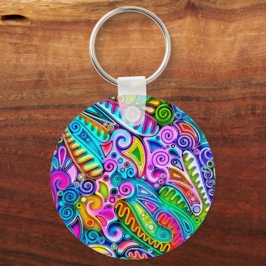 色鮮やかな抽象芸術型枠第9条 キーホルダー (正面)
