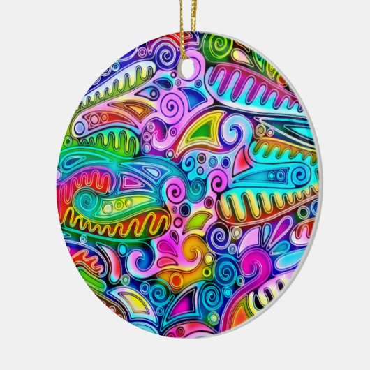 色鮮やかな抽象芸術型枠第9条 セラミックオーナメント (左)