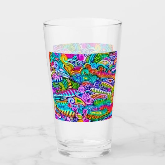 色鮮やかな抽象芸術型枠第9条 タンブラーグラス (正面)