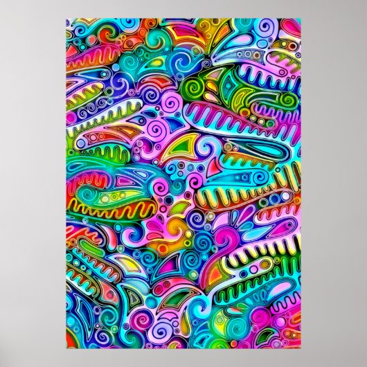 色鮮やかな抽象芸術型枠第9条 ポスター (正面)