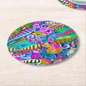 色鮮やかな抽象芸術型枠第9条 ラウンドペーパーコースター (アングル)