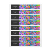 色鮮やかな抽象芸術型枠第9条 ラップアラウンド宛名ラベル (シート)