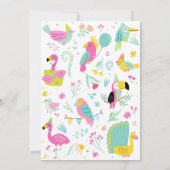 色鮮やかな熱帯の鳥 招待状 (裏面)