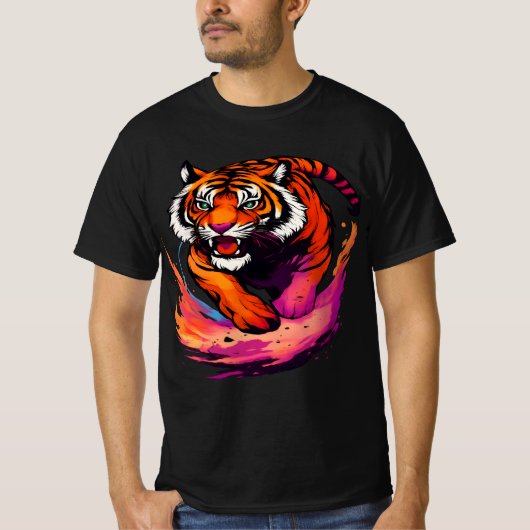 色鮮やかな猛虎 Tシャツ (正面)