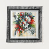 色鮮やかな花の破裂 タペストリー (正面(横))