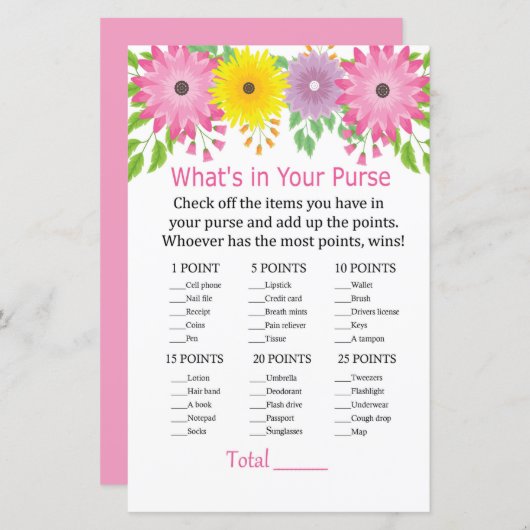 色鮮やかな花財布ゲームの中身 (正面/裏面)