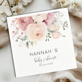 色鮮やかな花、赤ちゃんシャワー スタンダードカクテルナプキン