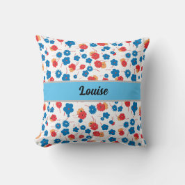 色鮮やかな野花柄 クッション