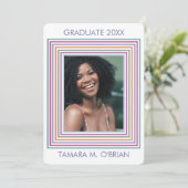 色鮮やかな額縁のグラッドフォトアナウンスメント/ 招待状 (スタンド正面)