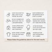 色鮮やかな髪の抜け落としアフターケアカード (裏面)