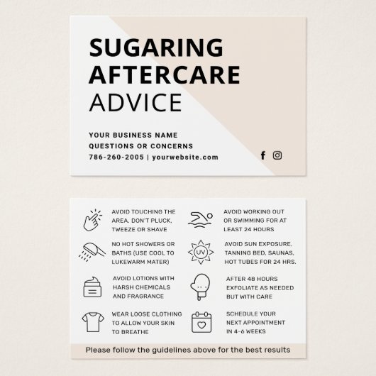 色鮮やかな髪の抜け落としアフターケアカード  (正面&裏面)