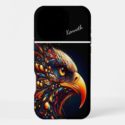 色鮮やかな鷲の目 iPhoneケース (裏面)