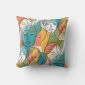 色鮮やかなART of顔 – シームレスパターン1 クッション (正面)