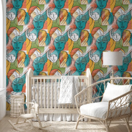 色鮮やかなART of顔 – シームレスパターン1 壁紙