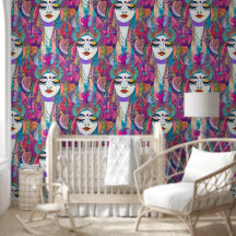 色鮮やかなART of顔 – シームレスパターン2