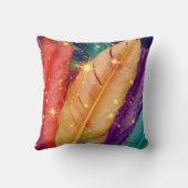 色鮮やかの羽 クッション (裏面)