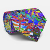 色鮮やかの飛び散はっきりしたり付き抽象芸術フローラ ネクタイ (ロール)