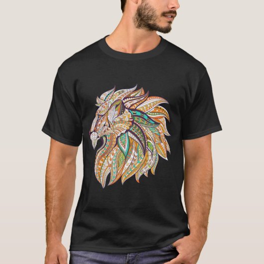 色鮮やかライオンスケッチ Tシャツ (正面)