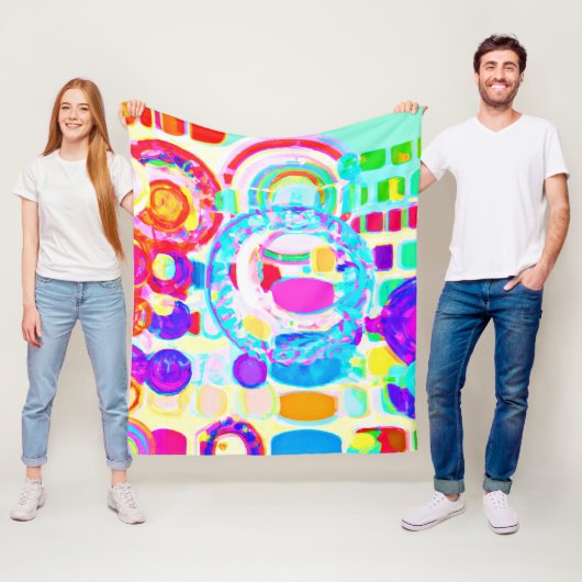 色鮮やかランダムパターン フリースブランケット (インサイチュ)