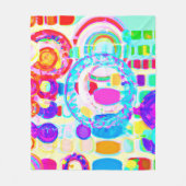 色鮮やかランダムパターン フリースブランケット (正面)