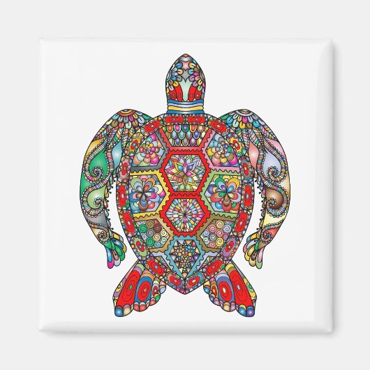 色鮮やか亀 マグネット (正面)