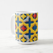 色鮮やか付きジオメトはっきりしたリパターン コーヒーマグカップ (正面左)