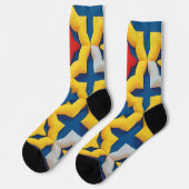 色鮮やか付きジオメトはっきりしたリパターン ソックス (左)