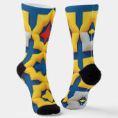 色鮮やか付きジオメトはっきりしたリパターン ソックス (傾斜あり)