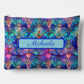 色鮮やか付きステンドガパーソナライズされたラス アクセサリーポーチ (正面)