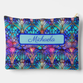 色鮮やか付きステンドガパーソナライズされたラス アクセサリーポーチ