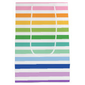 色鮮やか付きストライプレインボーはっきりした ミディアムペーパーバッグ (裏面)