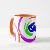 色鮮やか付きモダン芸術的デザイン マグカップ (正面左)