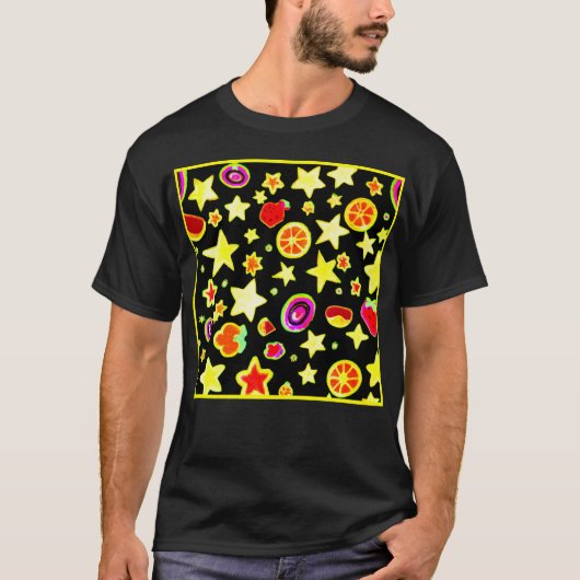 色鮮やか分解スターパターン Tシャツ (正面)